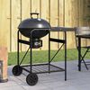 vidaXL Outdoor Grill with Wheel Black 91 x 71 x 107 cm Metal