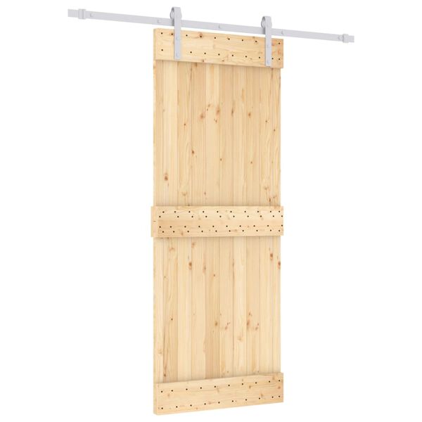 vidaXL Sliding Door with Hardware Set 80x210 cm Solid Wood Pine