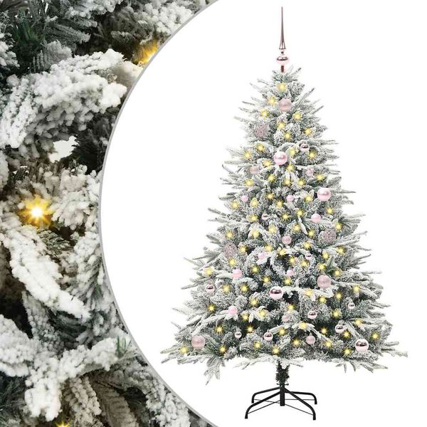 vidaXL Artificial Pre-lit Christmas Tree with Ball Set Green 150 cm