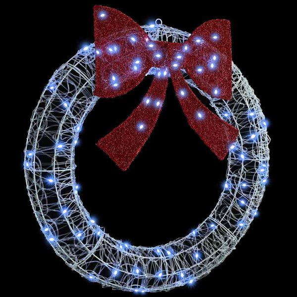 vidaXL Wreath with 80 LEDs Cold white 92 x 9.5 x 92 cm Acrylic