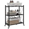 vidaXL Storage Shelf on Wheels Black 71x34x88 cm Steel