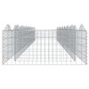 vidaXL Arched Gabion Raised Bed 800x100x50 cm Galvanised Iron