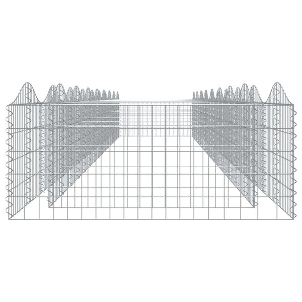 vidaXL Arched Gabion Raised Bed 800x100x50 cm Galvanised Iron