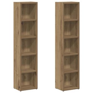 vidaXL CD Cabinets 2 pcs Artisan Oak 21x16x93,5 cm Engineered Wood