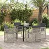 vidaXL Garden Dining Set 5 pcs Light Grey Poly Rattan