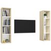 vidaXL Wall-mounted TV Cabinets 2 pcs White and Sonoma Oak Engineered Wood