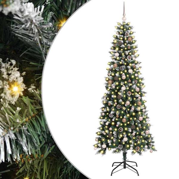 vidaXL Artificial Christmas Tree with 300 LEDs with Stand Green 240 cm