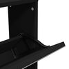 vidaXL Shoe Cabinet with Mirror 5-Layer Black 63x17x169.5 cm