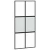 vidaXL Sliding Door Black 102.5x205 cm Tempered Glass and Aluminium