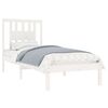 vidaXL Bed Frame without Mattress White Solid Wood Single