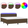 vidaXL Box Spring Bed with Mattress&LED Dark Brown 180x200cm Fabric