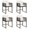 vidaXL Garden Chairs with Cushions 4 pcs Brown Poly Rattan