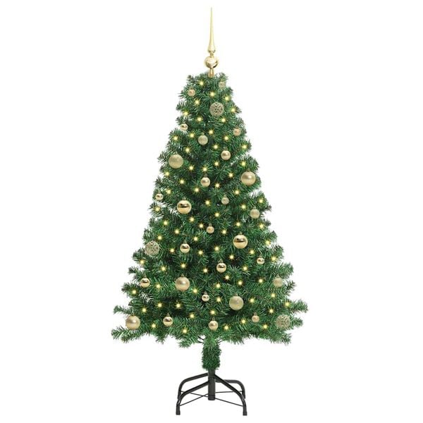 vidaXL Artificial Christmas Tree with 150 LEDs with Stand Green 150 cm