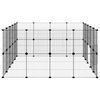 vidaXL 36-Panel Pet Cage with Door Black 35x35 cm Steel