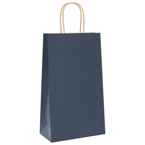 vidaXL Paper Bags 50 pcs with Handles Blue 21x11x36 cm