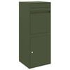 vidaXL Parcel Drop Box with Storage Olive green 41 x 38 x 103 cm Steel
