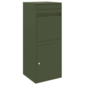 vidaXL Parcel Drop Box with Storage Olive green 41 x 38 x 103 cm Steel