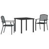 vidaXL Garden Dining Set 3 pcs Anthracite Powder-Coated Steel
