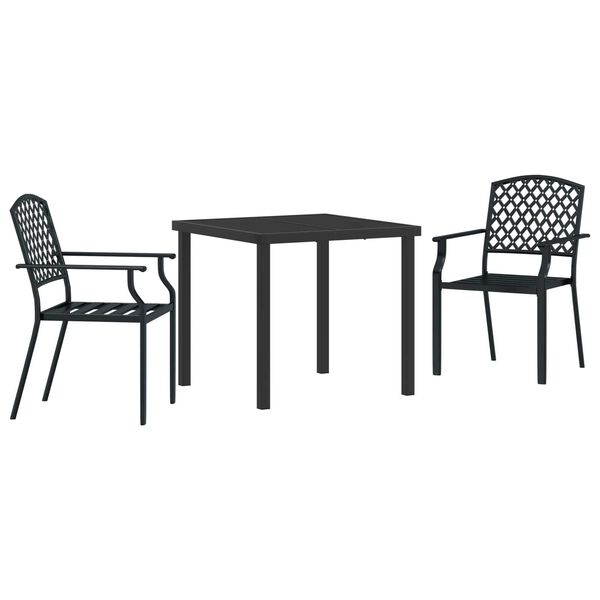 vidaXL Garden Dining Set 3 pcs Anthracite Powder-Coated Steel