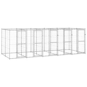 vidaXL Outdoor Dog Kennel Galvanised Steel 12.1 m&sup2;