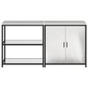 vidaXL Kitchen Storage Set with Shelf 2 pcs Silver Stainless Steel
