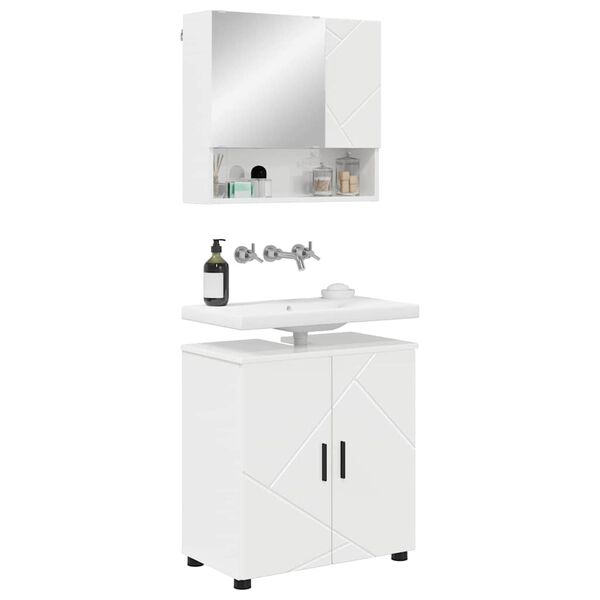 vidaXL Bathroom Furniture Set Wall-mounted 2 pcs High Gloss White