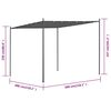 vidaXL Gazebo with Slanted Roof 300x300x257 cm Anthracite 180 g/m²