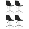 vidaXL Swivel Dining Chairs 4 pcs Black PP