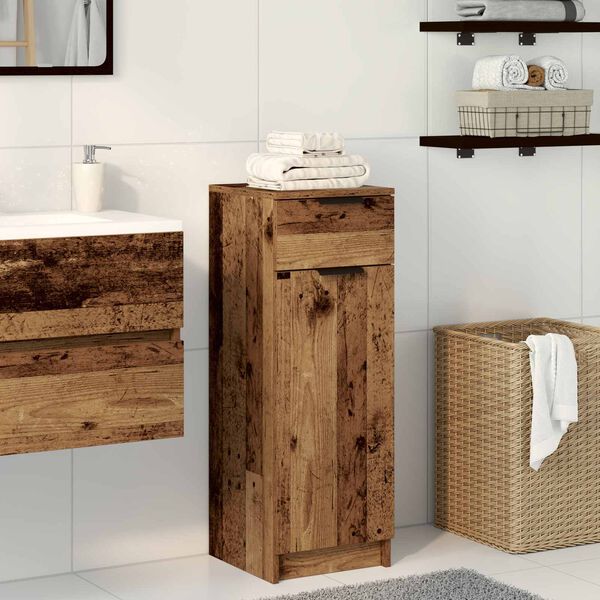 vidaXL Bathroom Cabinet Old wood 32 x 34 x 90 cm Engineered wood
