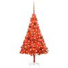 vidaXL Artificial Pre-lit Christmas Tree with Ball Set Red 150 cm PVC