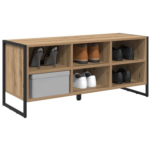 vidaXL Shoe Cabinet Artisian Oak 100 x 35 x 44 cm Engineered Wood