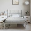 vidaXL Metal Bed Frame without Mattress with Headboard White 100x200cm