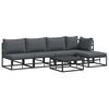 vidaXL Garden Sofa Set with Cushion 6 pcs Black Aluminium