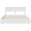 vidaXL Bed Frame with Headboard White 200 x 200 cm Engineered Wood