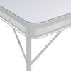 vidaXL Folding Camping Table with 2 Benches Aluminium White