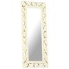 vidaXL Hand Carved Mirror White 110x50 cm Solid Mango Wood