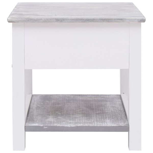 vidaXL Side Table Grey 40x40x40 cm Paulownia Wood