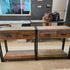 vidaXL Console Table with Drawers 160x33x75 cm Solid Reclained Wood