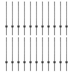 vidaXL Fence Post 22 pcs Grey 120 cm Steel