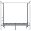 vidaXL Canopy Bed Frame without Mattress Grey Metal 120x200 cm