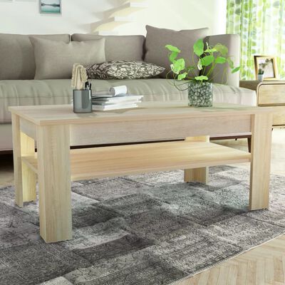 vidaXL Coffee Table Engineered Wood 110x65x48 cm Oak