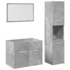 vidaXL 3 Piece Bathroom Furniture Set Concrete Grey Engineered Wood