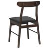 vidaXL Dining Chair 2 pcs Dark Brown and Black Solid Rubber Wood