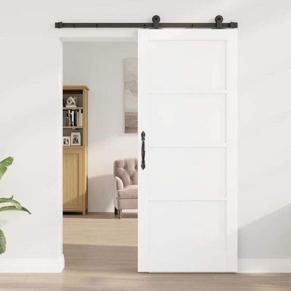vidaXL Sliding Door ORKDAL White 83 x 202 cm Solid Pine Wood
