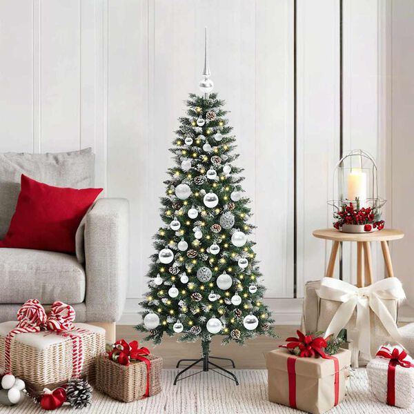 vidaXL Artificial Christmas Tree with 150 LEDs Green 55 x 55 x 120 cm