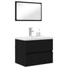 vidaXL Bathroom Furniture Set 3 pcs Black Oak Engineered Wood