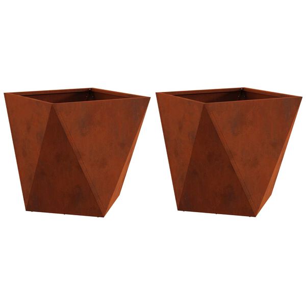 vidaXL Planter 2 pcs Rusty 40 x 40 x 40 cm Weathering Steel
