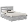 vidaXL Bed Frame with Drawer Grey Sonoma 140 x 200 cm Engineered Wood