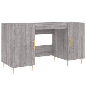 vidaXL Desk Grey Sonoma 140x50x75 cm Engineered Wood