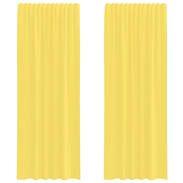 vidaXL Voile Curtains with Rod Pockets 2 pcs Yellow